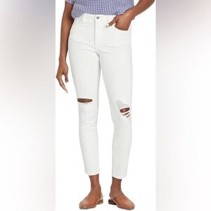 Hollister White Cropped Distressed Jeans
